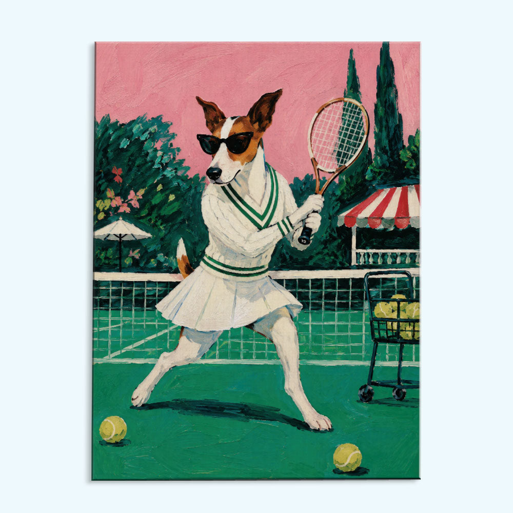 Tennis Court Dog | Paint by Numbers Kit