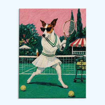 Tennis Court Dog | Paint by Numbers Kit