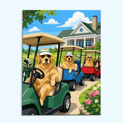 Golf Dogs Clubhouse| Paint by Numbers Kit