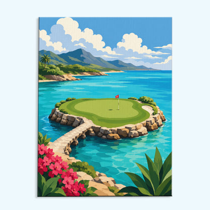 Island Green Escape| Paint by Numbers Kit