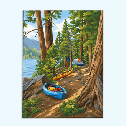 Lake Tahoe Kayak Camp | Paint by Numbers Kit