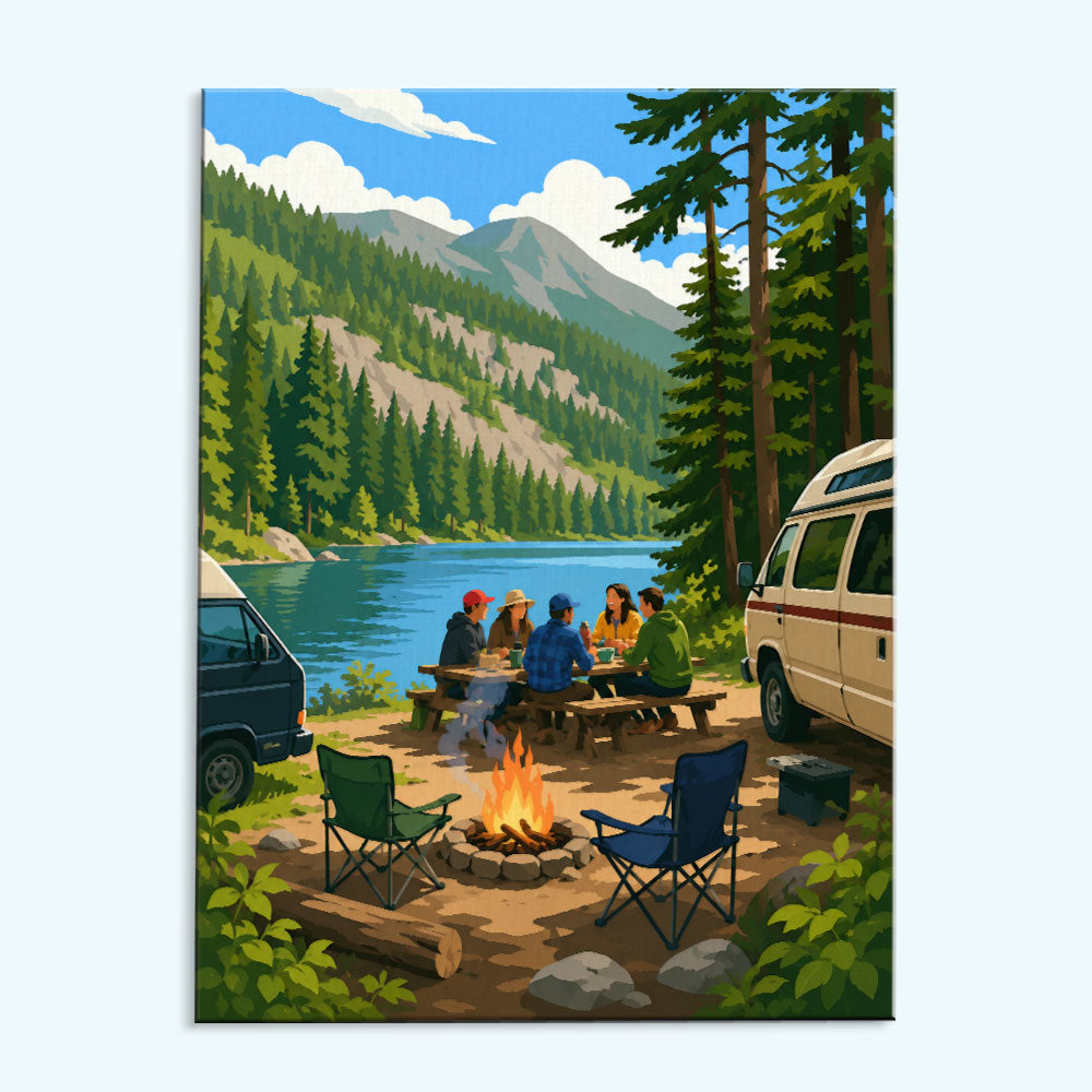 Lakeside Van Camp | Paint by Numbers Kit