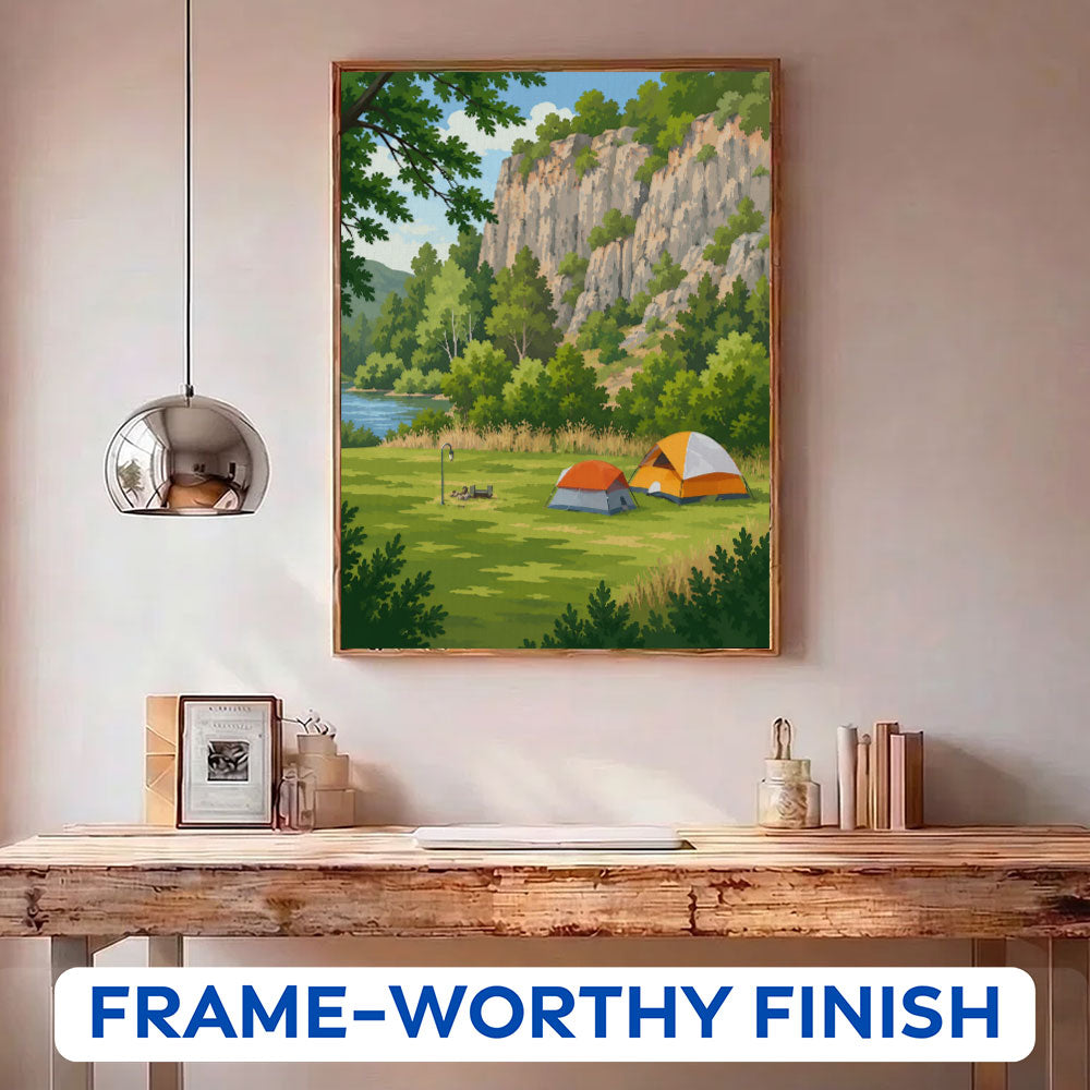 Riverside Cliff Camp | Paint by Numbers Kit