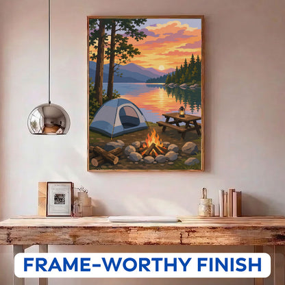 Sunset Lake Campsite | Paint by Numbers Kit