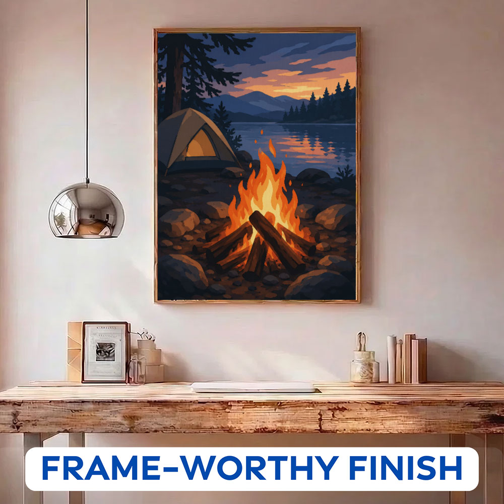 Twilight Lake Campfire | Paint by Numbers Kit