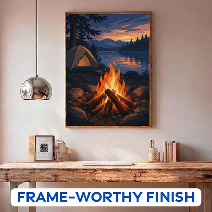 Twilight Lake Campfire | Paint by Numbers Kit