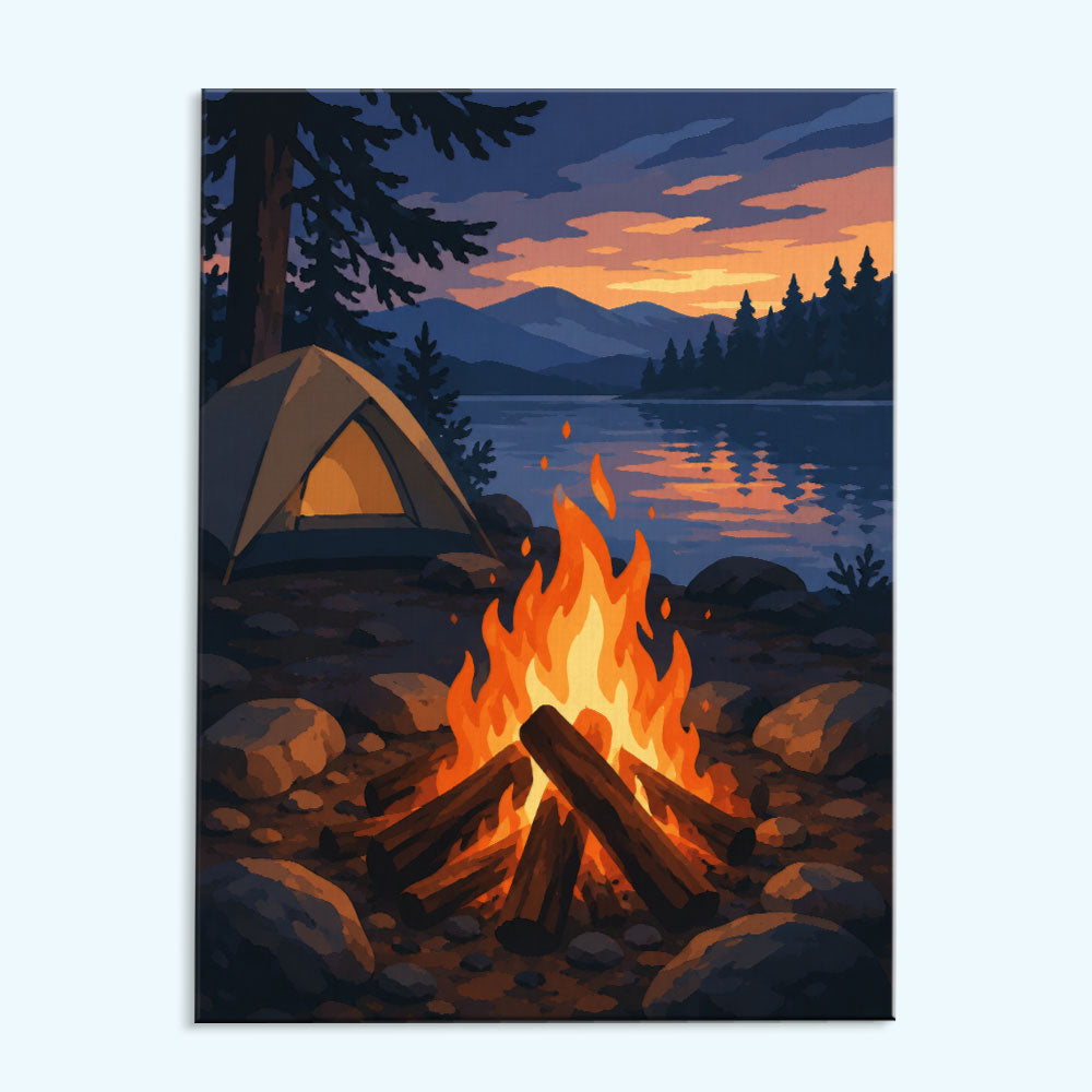 Twilight Lake Campfire | Paint by Numbers Kit