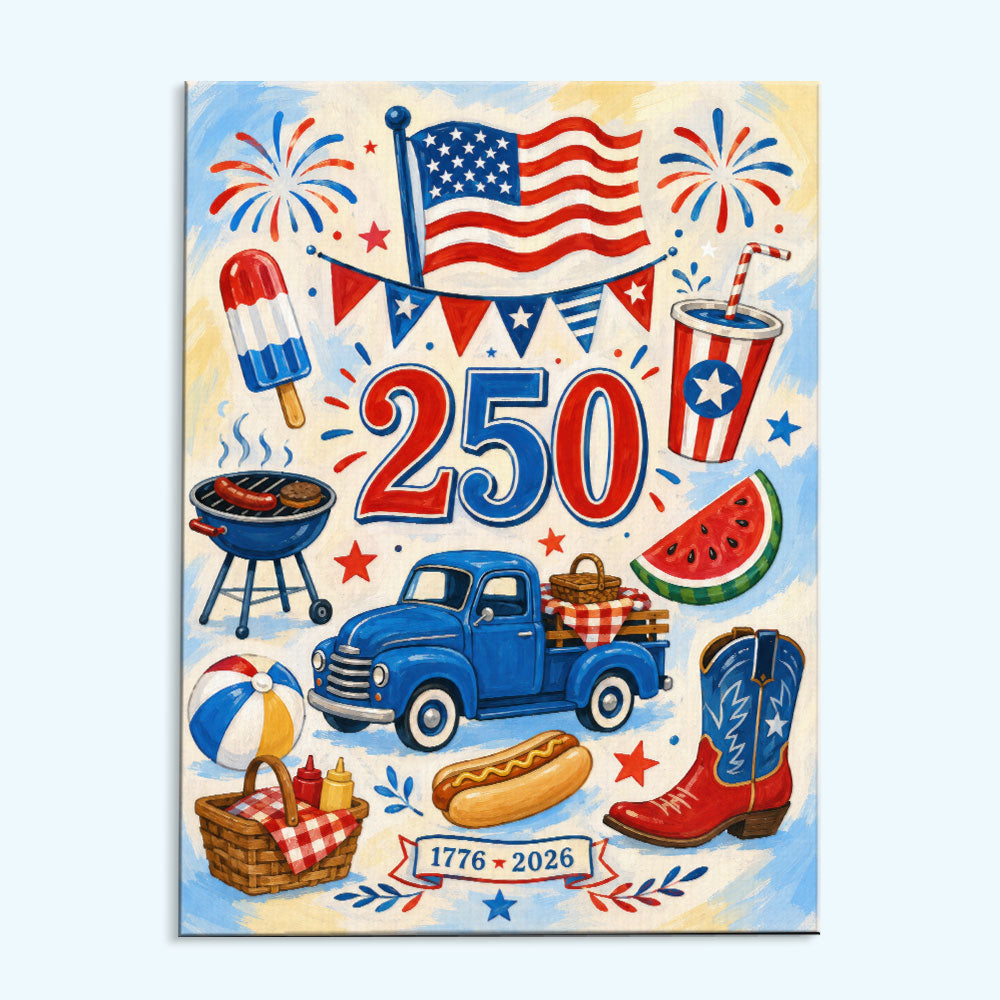 Stars, Stripes & Summer Ride | Paint by Numbers Kit