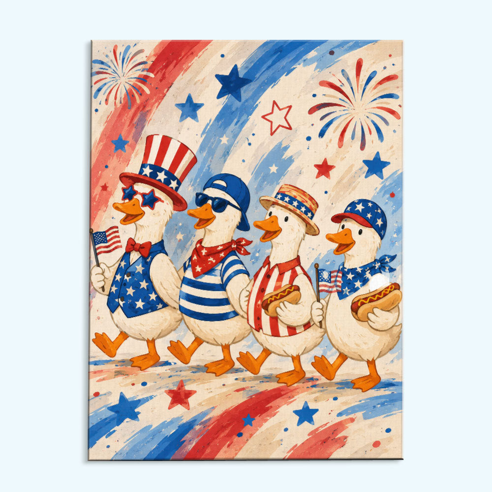 Fourth of July Duck Parade | Paint by Numbers Kit