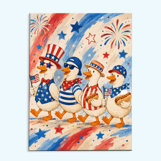 Fourth of July Duck Parade | Paint by Numbers Kit
