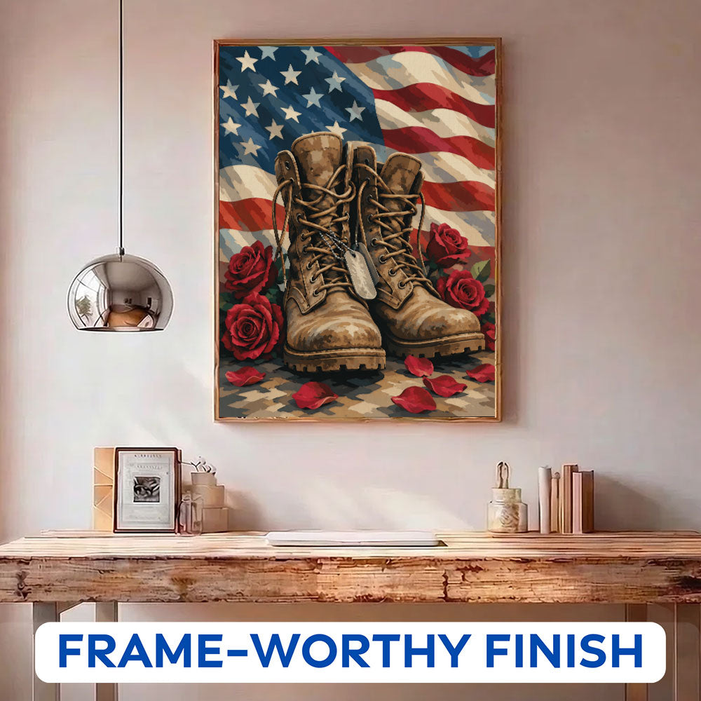 Boots, Roses & Old Glory | Paint by Numbers Kit
