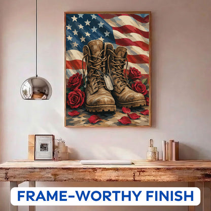 Boots, Roses & Old Glory | Paint by Numbers Kit