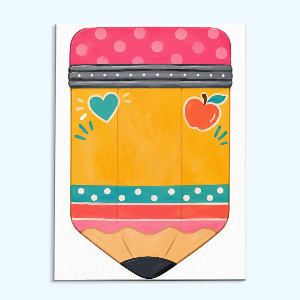 Colorful School Supplies | Paint by Numbers Kit