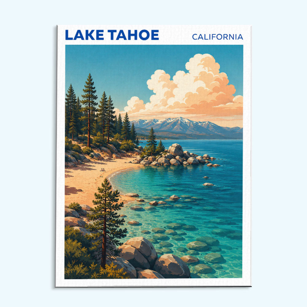 Lake Tahoe Beaches, California | Paint by Numbers Kit