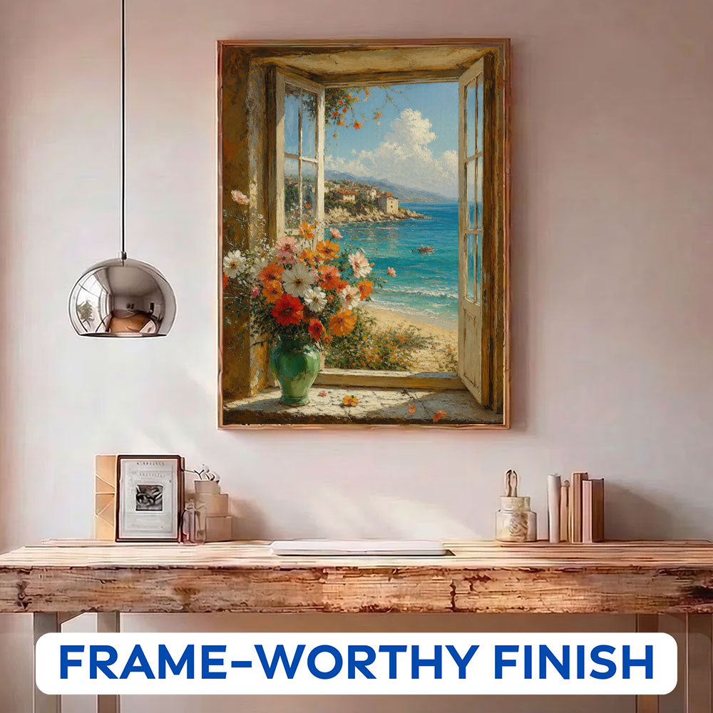 Coastal Bloom Window | Paint by Numbers Kit