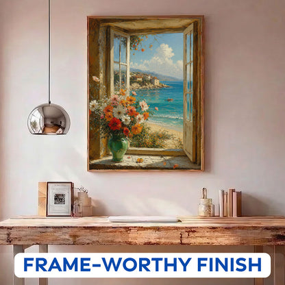 Coastal Bloom Window | Paint by Numbers Kit