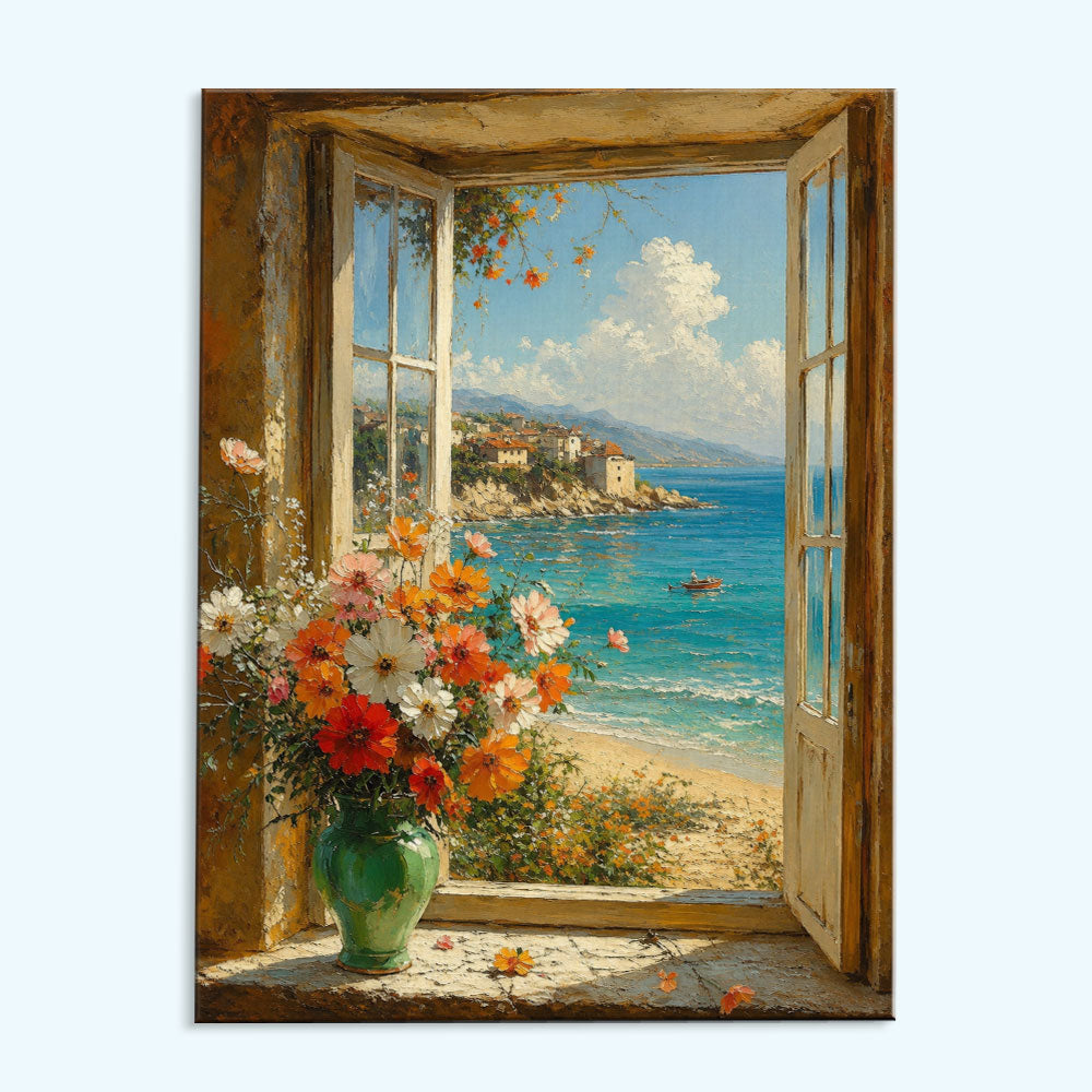 Coastal Bloom Window | Paint by Numbers Kit