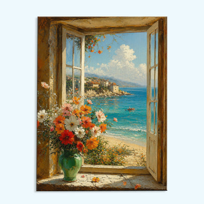 Coastal Bloom Window | Paint by Numbers Kit