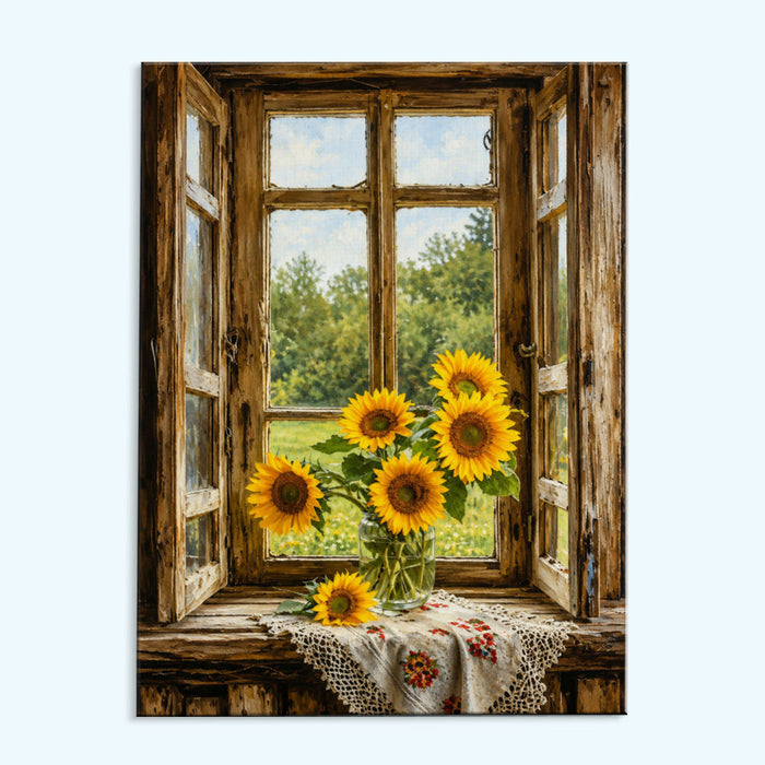 Sunflowers at the Cottage Window