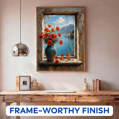 Scarlet Poppies by the Sea | Paint by Numbers Kit