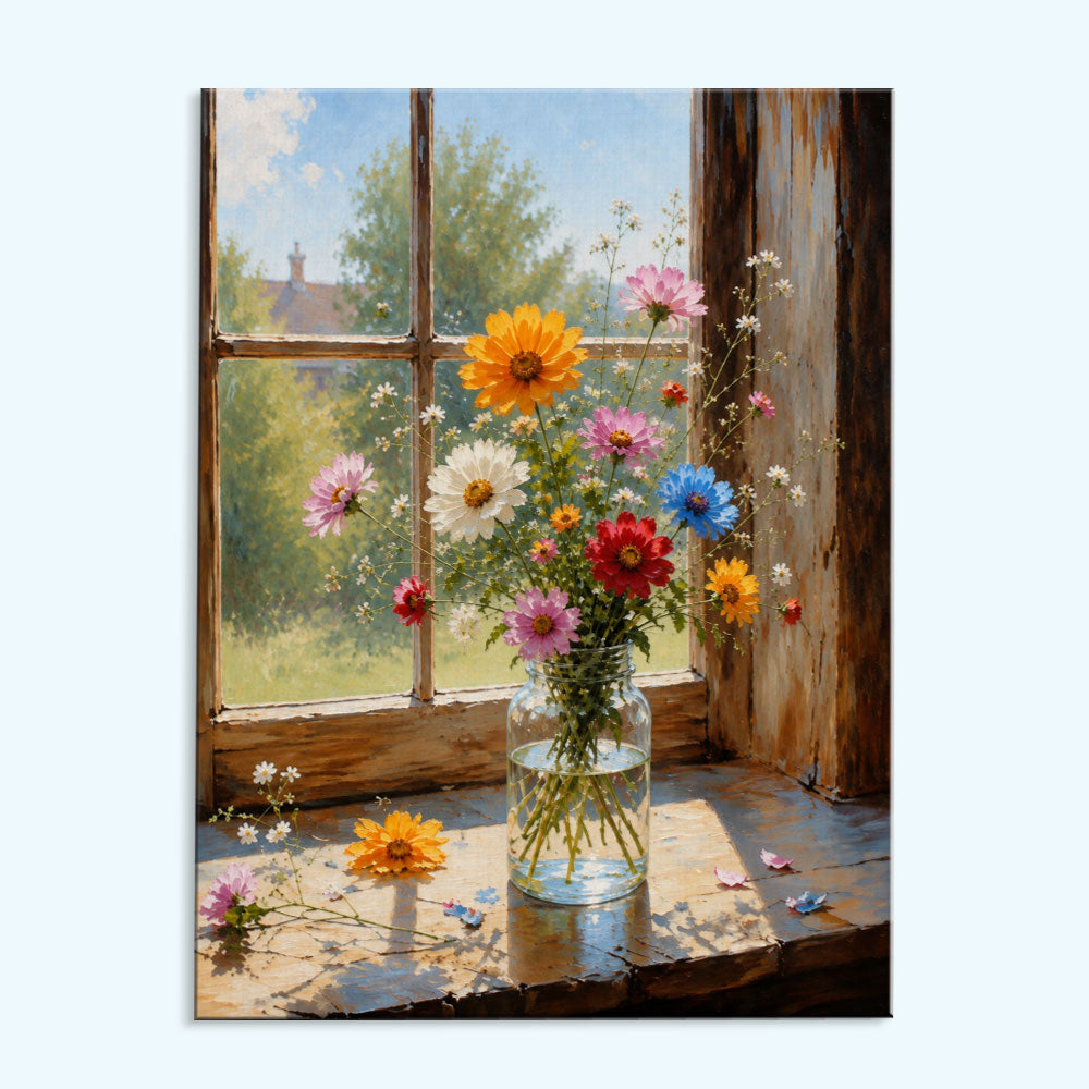 Wildflower Jar by the Window | Paint by Numbers Kit