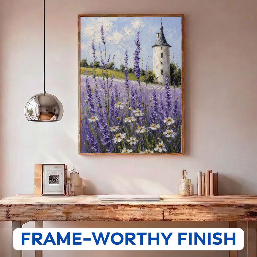 Lavender Fields & White Tower | Paint by Numbers Kit