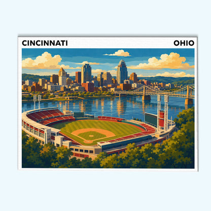 Cincinnati, Ohio Ballpark | Paint by Numbers Kit