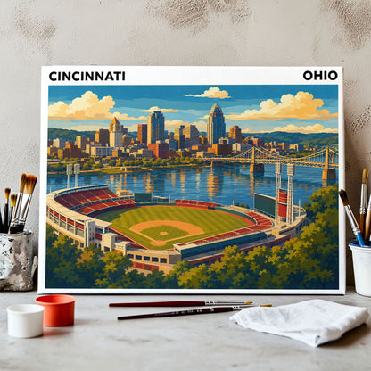 Cincinnati, Ohio Ballpark | Paint by Numbers Kit