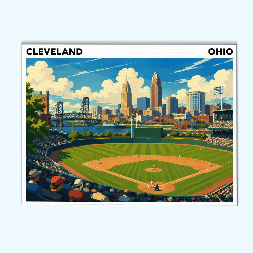 Cleveland, Ohio Ballpark | Paint by Numbers Kit