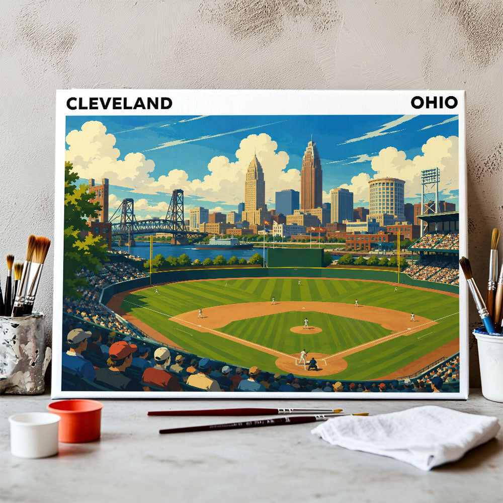 Cleveland, Ohio Ballpark | Paint by Numbers Kit