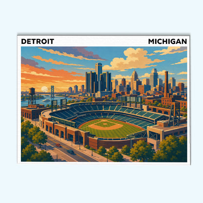 Detroit, Michigan Ballpark | Paint by Numbers Kit