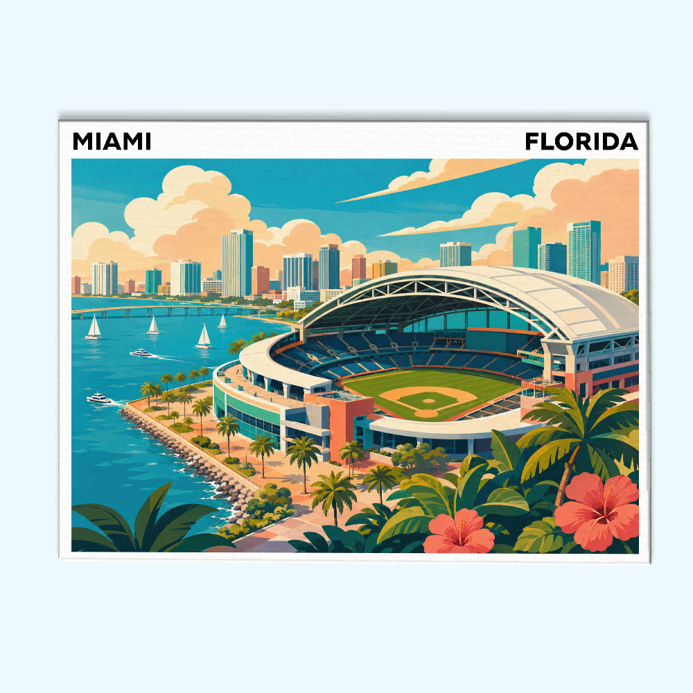 Miami, Florida Ballpark | Paint by Numbers Kit