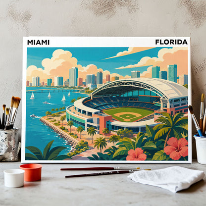 Miami, Florida Ballpark | Paint by Numbers Kit