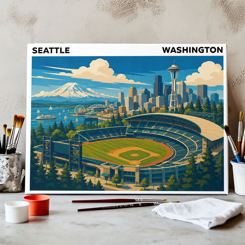 Seattle, Washington Ballpark | Paint by Numbers Kit