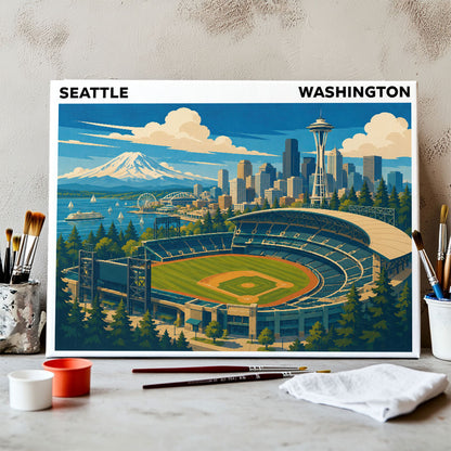 Seattle, Washington Ballpark | Paint by Numbers Kit
