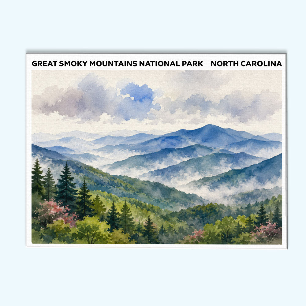 Great Smoky Mountains National Park - North Carolina | Paint by Numbers Kit