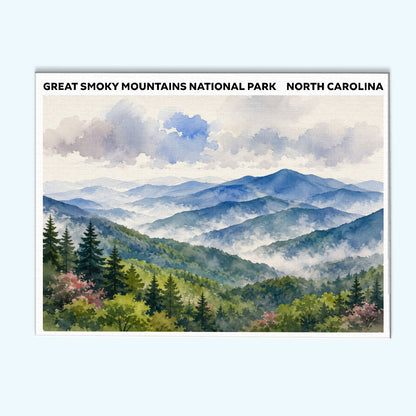 Great Smoky Mountains National Park - North Carolina | Paint by Numbers Kit
