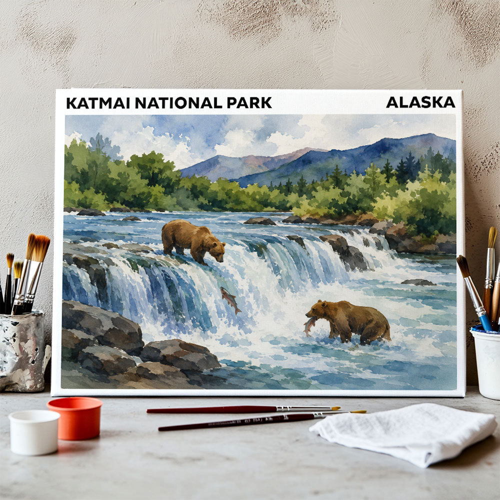 Katmai National Park - Alaska | Paint by Numbers Kit