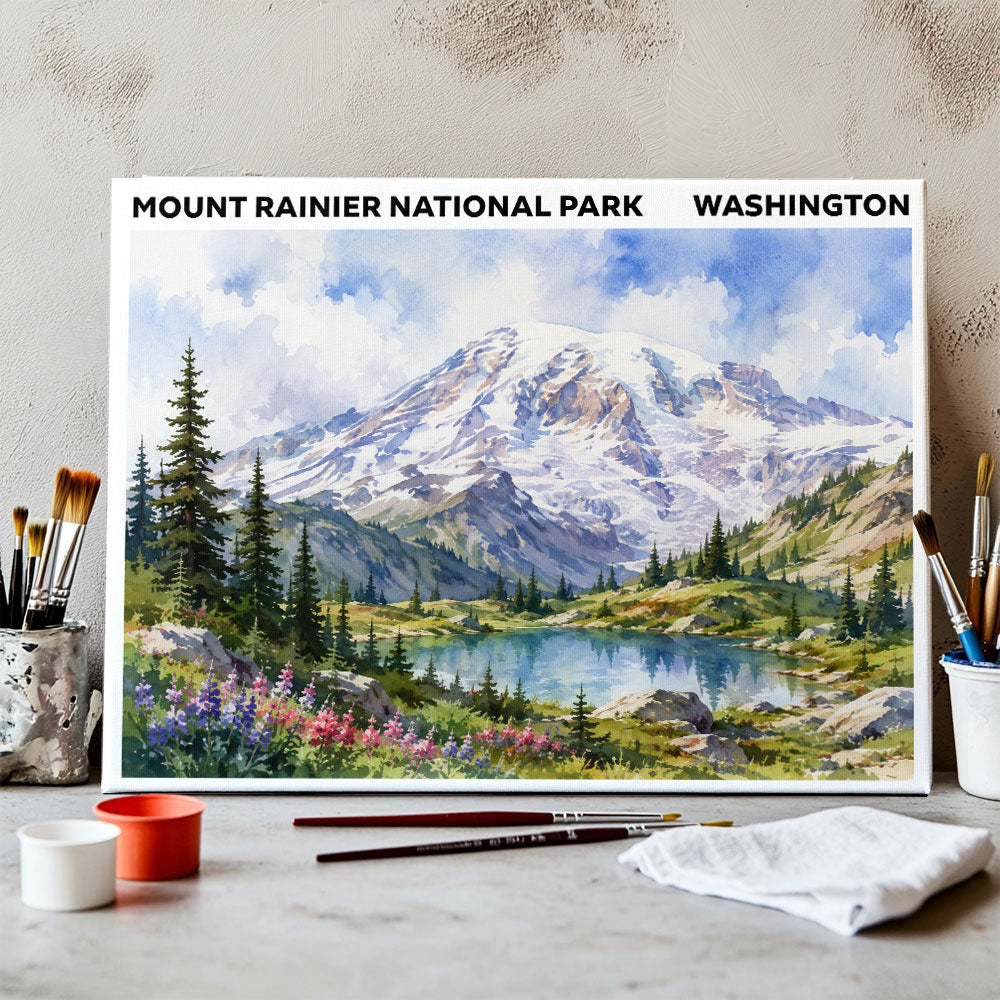 Mount Rainier National Park - Washington | Paint by Numbers Kit
