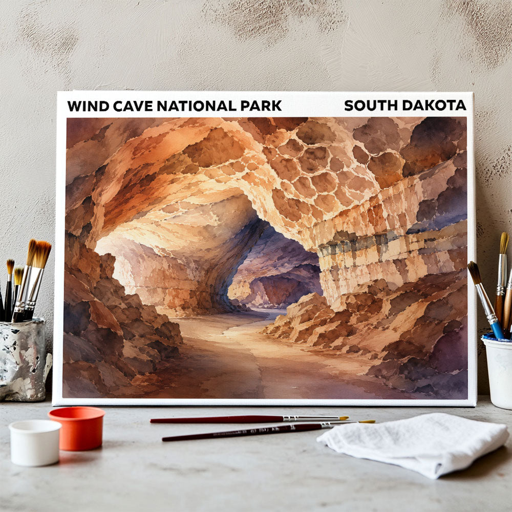 Wind Cave National Park - South Dakota | Paint by Numbers Kit