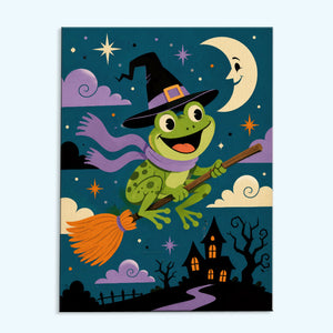 Witch Frog’s Moonlight Ride | Paint by Numbers Kit