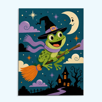 Witch Frog’s Moonlight Ride | Paint by Numbers Kit