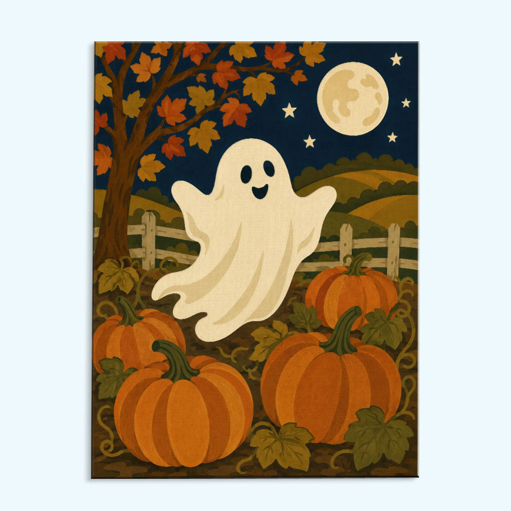 Moonlit Pumpkin Ghost | Paint by Numbers Kit