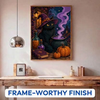 Midnight Witch Cat | Paint by Numbers Kit