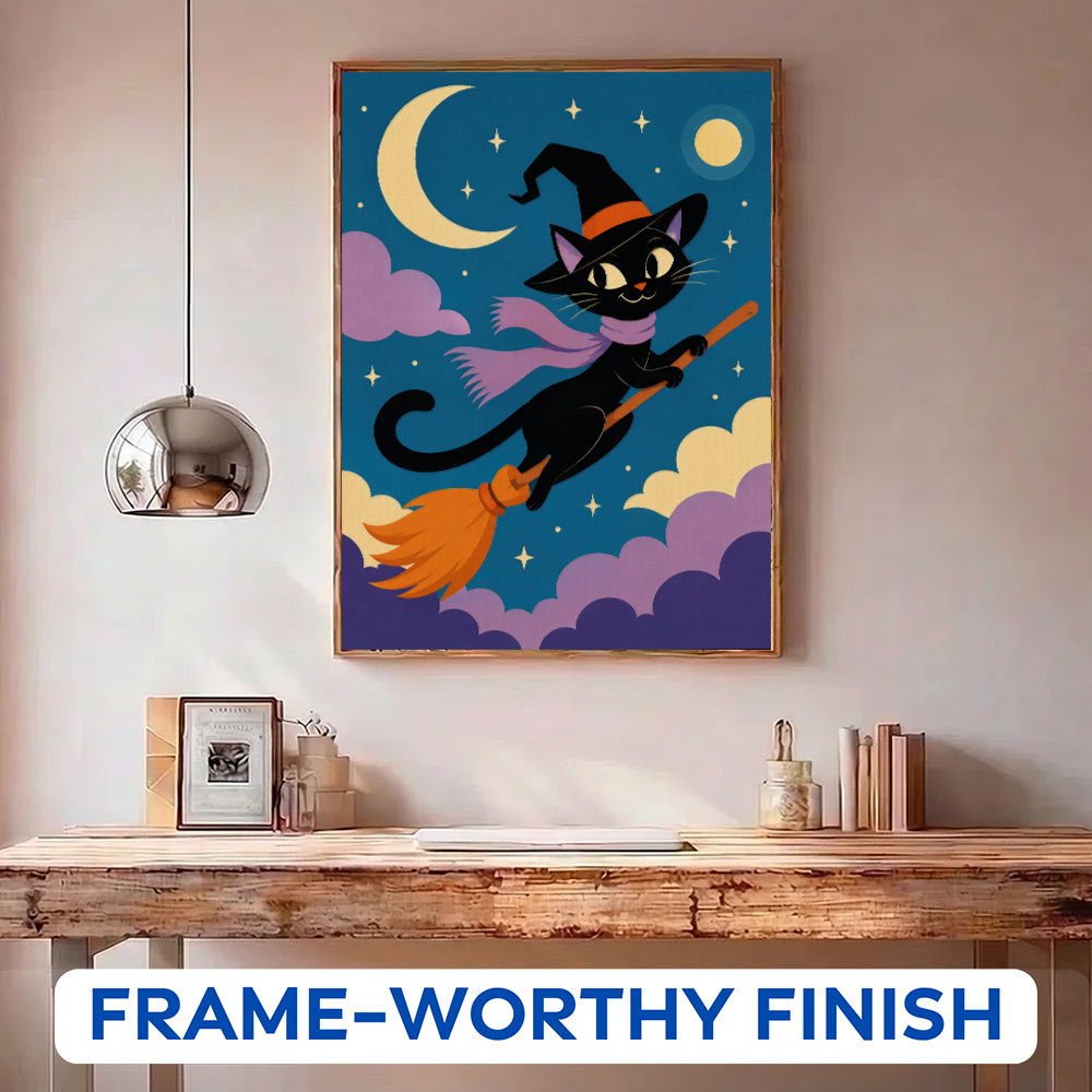 Black Cat’s Moonlight Flight | Paint by Numbers Kit