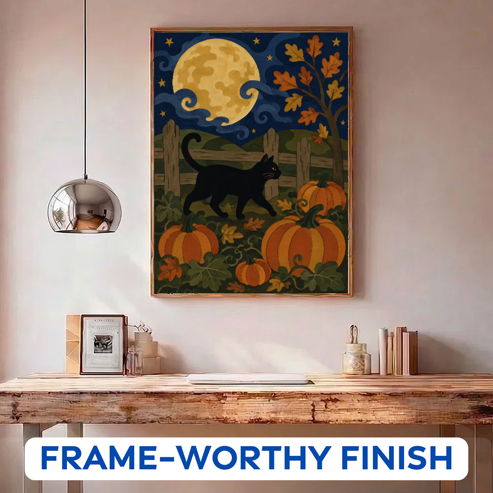 Moonlit Pumpkin Cat | Paint by Numbers Kit