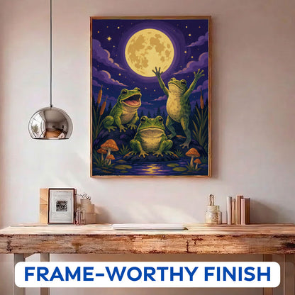 Frogs Under the Harvest Moon | Paint by Numbers Kit