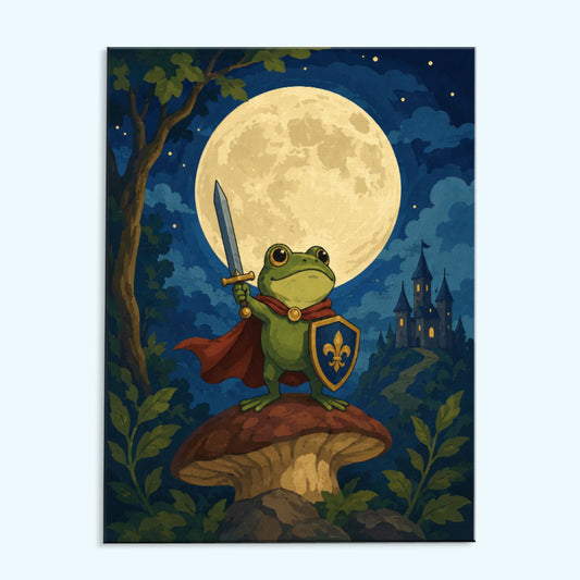 Frog Knight by Moonlight | Paint by Numbers Kit