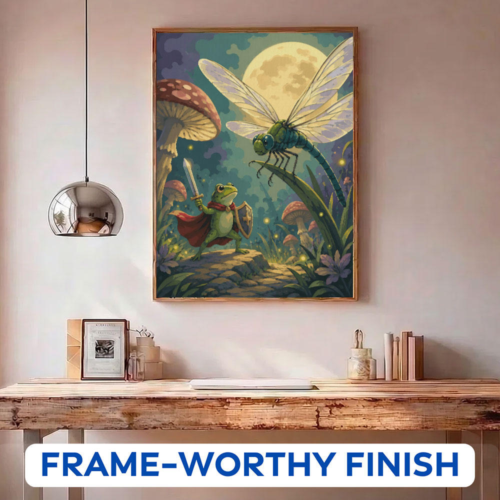 Frog Knight & the Moonlit Dragonfly | Paint by Numbers Kit