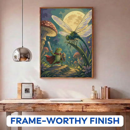 Frog Knight & the Moonlit Dragonfly | Paint by Numbers Kit